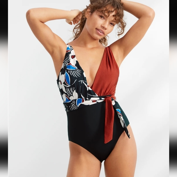 ANTHROPOLOGIE | Sanctuary Tie-Front One-Piece Swimsuit - Picture 1 of 6